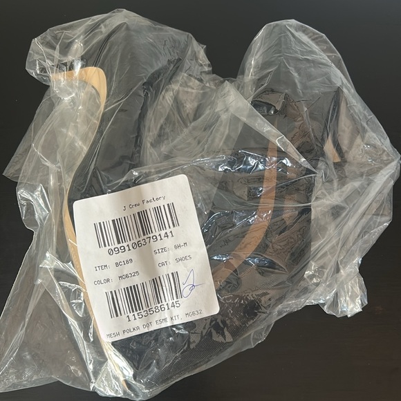 J. Crew Factory Esme mesh polka dot kitten heels shoes BC189 Black - Picture 10 of 12